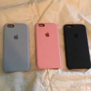 Silicone iPhone 6/6s cases bundle pink blue black